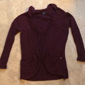 Hooded cardigan sweater
